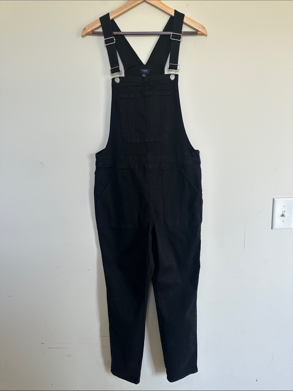 J. Crew Black Denim Overalls Jumpsuit